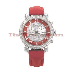 Diamond Benny Co Watch Ice Dial Watch 2.9ct Men's Red