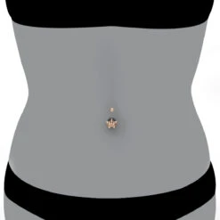 14K Rose Gold Real Diamond Butterfly Belly Ring -Urban Jewels Shop diamond body jewelry 14k diamond butterfly belly ring p 6916 bodro