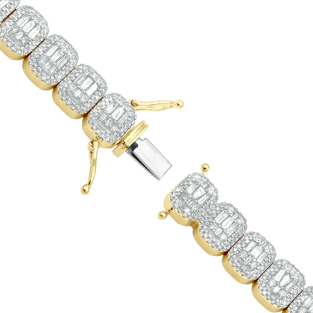 Diamond Bracelet For Women 14K Yellow Gold 8Ct Round And Baguette Diamonds 5 Diamond Bracelet For Women 14K Yellow Gold 8Ct Round And Baguette Diamonds - Image 5