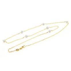14K Yellow Gold Diamonds By The Yard Necklace 0.7ct 16-20 Inches -Urban Jewels Shop diamond chains 14k diamond by the yard necklace 070 p 35701back