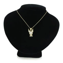 14K Yellow Gold Diamond Dog Pendant Chihuahua Pet -Urban Jewels Shop diamond chihuahua pendant in 14k dog jewelry for people 3