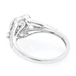 Heart Shaped Diamod Engagement Ring 14K White Gold 1 Carat Cluster Diamonds 9 Heart Shaped Diamod Engagement Ring 14K White Gold 1 Carat Cluster Diamonds -Urban Jewels Shop diamond cluster heart engagement ring in 14k gold 1ct g h vs si diamonds backwh