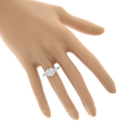 Heart Shaped Diamod Engagement Ring 14K White Gold 1 Carat Cluster Diamonds 10 Heart Shaped Diamod Engagement Ring 14K White Gold 1 Carat Cluster Diamonds -Urban Jewels Shop diamond cluster heart engagement ring in 14k gold 1ct g h vs si diamonds bodwh