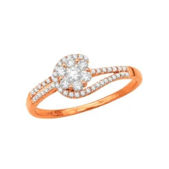 Affordable Engagement Rings 14K Gold Ladies Diamond Cluster Ring 0.61ct -Urban Jewels Shop diamond cluster rings 14k ladies diamond ring 061ct p 40453 ro