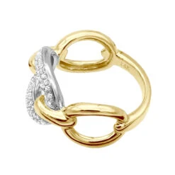 Luxurman 14K Yellow Gold Cuban Link Chain Design Ladies Diamond Cocktail Ring 0.6ct 12 Luxurman 14K Yellow Gold Cuban Link Chain Design Ladies Diamond Cocktail Ring 0.6ct -Urban Jewels Shop diamond cocktail ring for women in 14k gold cuban link chain design 06ct 803214 backye 20211214