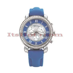 Diamond Dial Benny And Company Watch 2.6ct Men's Blue
