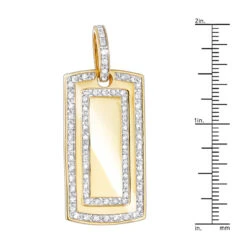 14K Yellow Gold Real Diamond Dog Tag Military Pendant With Diamonds 1ct -Urban Jewels Shop diamond dog tag military pendant with diamonds 125ct p 6988 rulerye