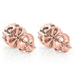 Diamond Earrings Cluster Stud Style 1/2ct 14K Yellow Gold -Urban Jewels Shop diamond earrings cluster stud style 12ct 14k gold backro