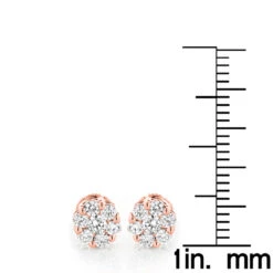 Diamond Earrings Cluster Stud Style 1/2ct 14K Yellow Gold -Urban Jewels Shop diamond earrings cluster stud style 12ct 14k gold rulerro