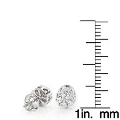 Diamond Earrings Cluster Stud Style 1/2ct 14K Yellow Gold -Urban Jewels Shop diamond earrings cluster stud style 12ct 14k gold rulerwh