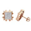 Diamond Earrings 14K Rose Gold Diamond Stud Earrings 1.66ct