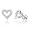 Women's Diamond Heart Earrings 0.29ct 14K White Gold