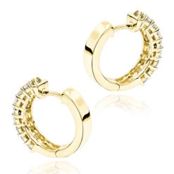 Diamond Hoop Earrings 14K Yellow Gold 1.73ct -Urban Jewels Shop diamond hoop earrings 14k 173ct p 40482 backye