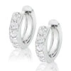 14K Gold Small Diamond Hoop Earrings Huggies 1/2ct