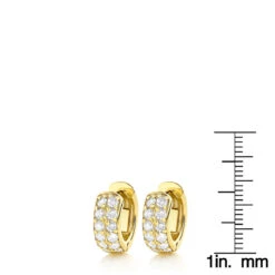 Diamond Hoop Earrings 14K Yellow Gold 1 Carat Diamond Huggie Earrings -Urban Jewels Shop diamond hoop earrings 14k diamond huggie earrings 94ct p 6266 rulerye