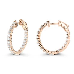 Diamond Hoop Earrings 2.20ct 14K Yellow Gold Inside Out -Urban Jewels Shop diamond hoop earrings 220ct 14k inside out p 45375 ro