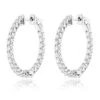 Diamond Hoops 14K White Gold Diamond Hoop Earrings Inside Out 1.87