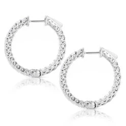 1in Diamond Hoops 14K White Gold Inside Out Diamond Hoop Earrings For Women 2.2ct 8 1in Diamond Hoops 14K White Gold Inside Out Diamond Hoop Earrings For Women 2.2ct -Urban Jewels Shop diamond hoops 14k diamond hoop earrings inside out 264 p 10 backwh