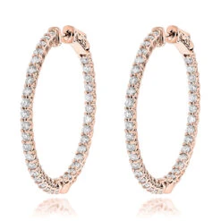 Diamond Hoops 14K White Gold Diamond Hoop Earrings Inside Out 3.5ct -Urban Jewels Shop diamond hoops 14k diamond hoop earrings inside out 444 p 7044 ro