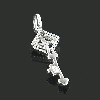 Diamond Key Pendant 0.15ct 10K White Gold 2 Diamond Key Pendant 0.15ct 10K White Gold - Image 2