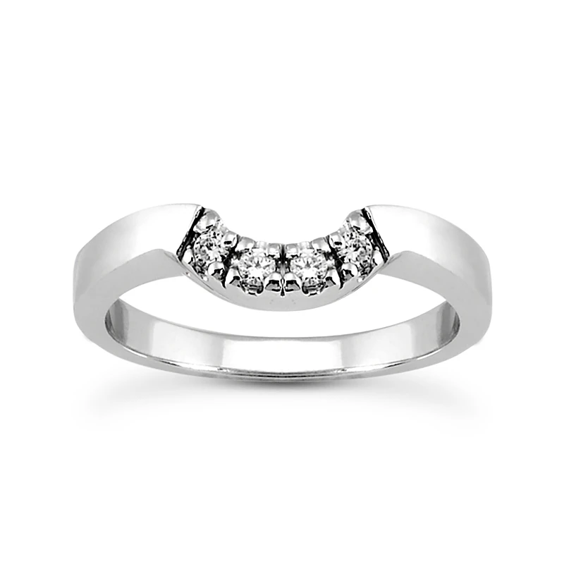 Thin Diamond Platinum Engagement Band 0.08ct 1 Thin Diamond Platinum Engagement Band 0.08ct