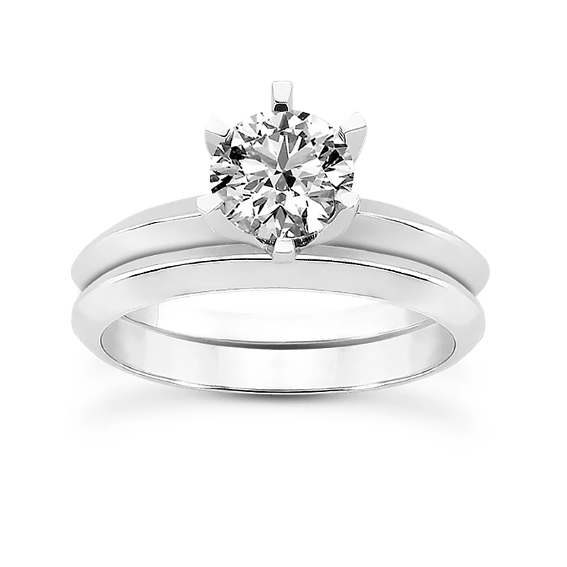 Diamond Platinum Engagement Ring Setting Set Band: 3mm, Mount.: 3mm 1 Diamond Platinum Engagement Ring Setting Set Band: 3mm, Mount.: 3mm