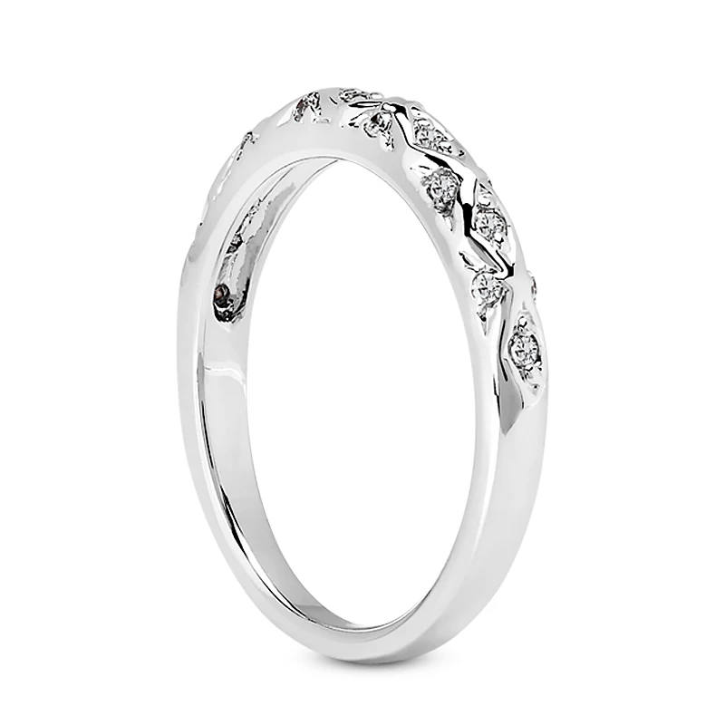Thin Diamond Platinum Engagement Wedding Ring 0.27ct 2 Thin Diamond Platinum Engagement Wedding Ring 0.27ct - Image 2