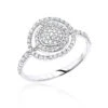 14K White Gold Designer Diamond Circle Ring 0.5 Ctw