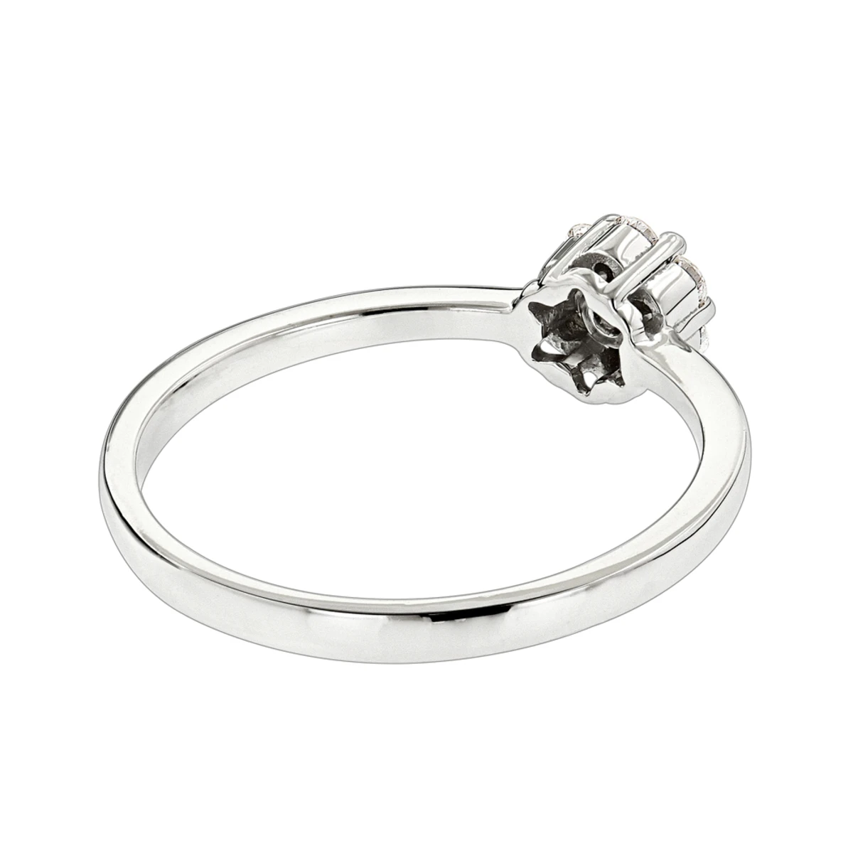 Engagement 14K Yellow Gold Cluster Diamond Promise Ring 22CT 4 Engagement 14K Yellow Gold Cluster Diamond Promise Ring 22CT - Image 4