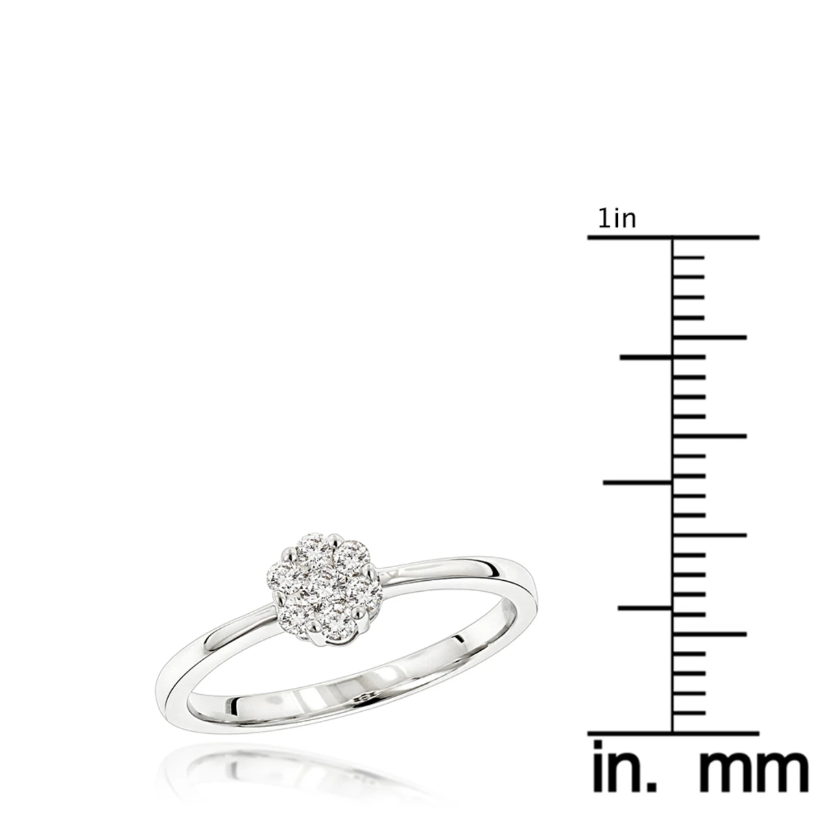 Engagement 14K Yellow Gold Cluster Diamond Promise Ring 22CT 6 Engagement 14K Yellow Gold Cluster Diamond Promise Ring 22CT - Image 6