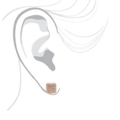 Pave Diamond Stud Earrings Under 300 - 10K White Gold Square Studs 0.33ct -Urban Jewels Shop diamond stud earrings under 300 10k gold studs 029ct bodro