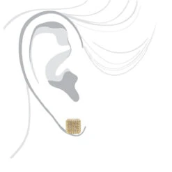 Pave Diamond Stud Earrings Under 300 - 10K White Gold Square Studs 0.33ct -Urban Jewels Shop diamond stud earrings under 300 10k gold studs 029ct bodye