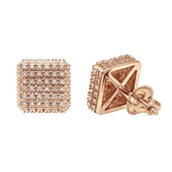 Pave Diamond Stud Earrings Under 300 - 10K White Gold Square Studs 0.33ct -Urban Jewels Shop diamond stud earrings under 300 10k gold studs 029ct ro