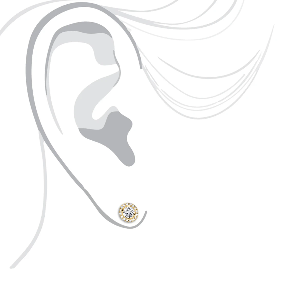 Halo Diamond Studs 14K White Gold Cluster Diamond Stud Earrings .70ct 5 Halo Diamond Studs 14K White Gold Cluster Diamond Stud Earrings .70ct - Image 5