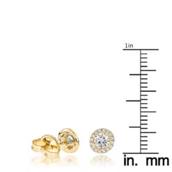 14K Yellow Gold Halo Design 1 Carat Diamond Stud Earrings For Men & Women Sale -Urban Jewels Shop diamond studs 14k cluster diamond stud earrings 70ct p 6934 rulerye 1