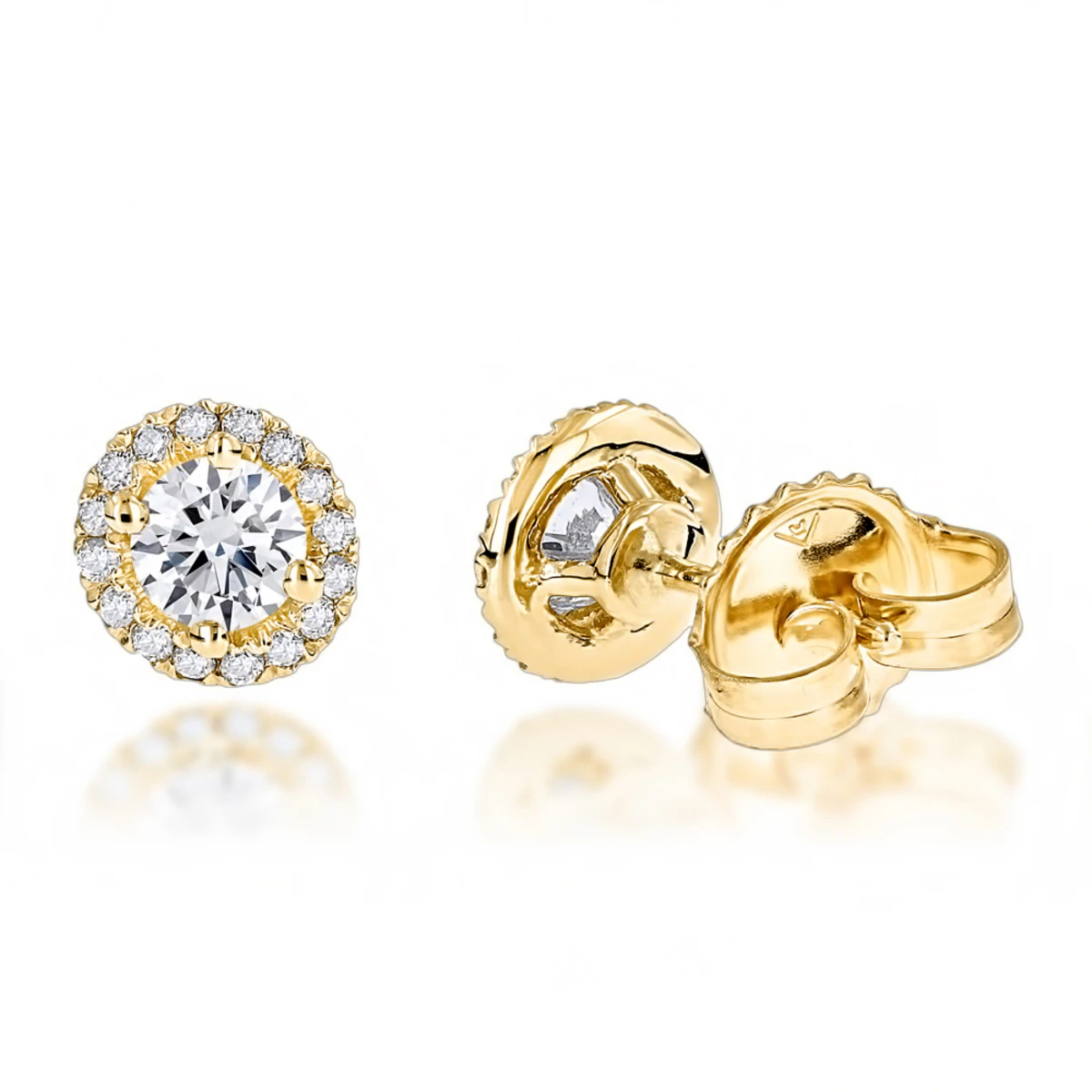 Halo Diamond Studs 14K White Gold Cluster Diamond Stud Earrings .70ct 2 Halo Diamond Studs 14K White Gold Cluster Diamond Stud Earrings .70ct - Image 2