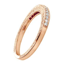 Diamond Wedding Band For Women 1/3ct Thin Antique Style Ring 14K White Gold -Urban Jewels Shop diamond wedding band for women 12ct thin antique style ring 14k gold backro