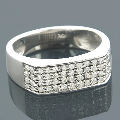 Diamond Wedding Bands 10K White Gold Diamond Wedding Band 0.68ct 1 Diamond Wedding Bands 10K White Gold Diamond Wedding Band 0.68ct