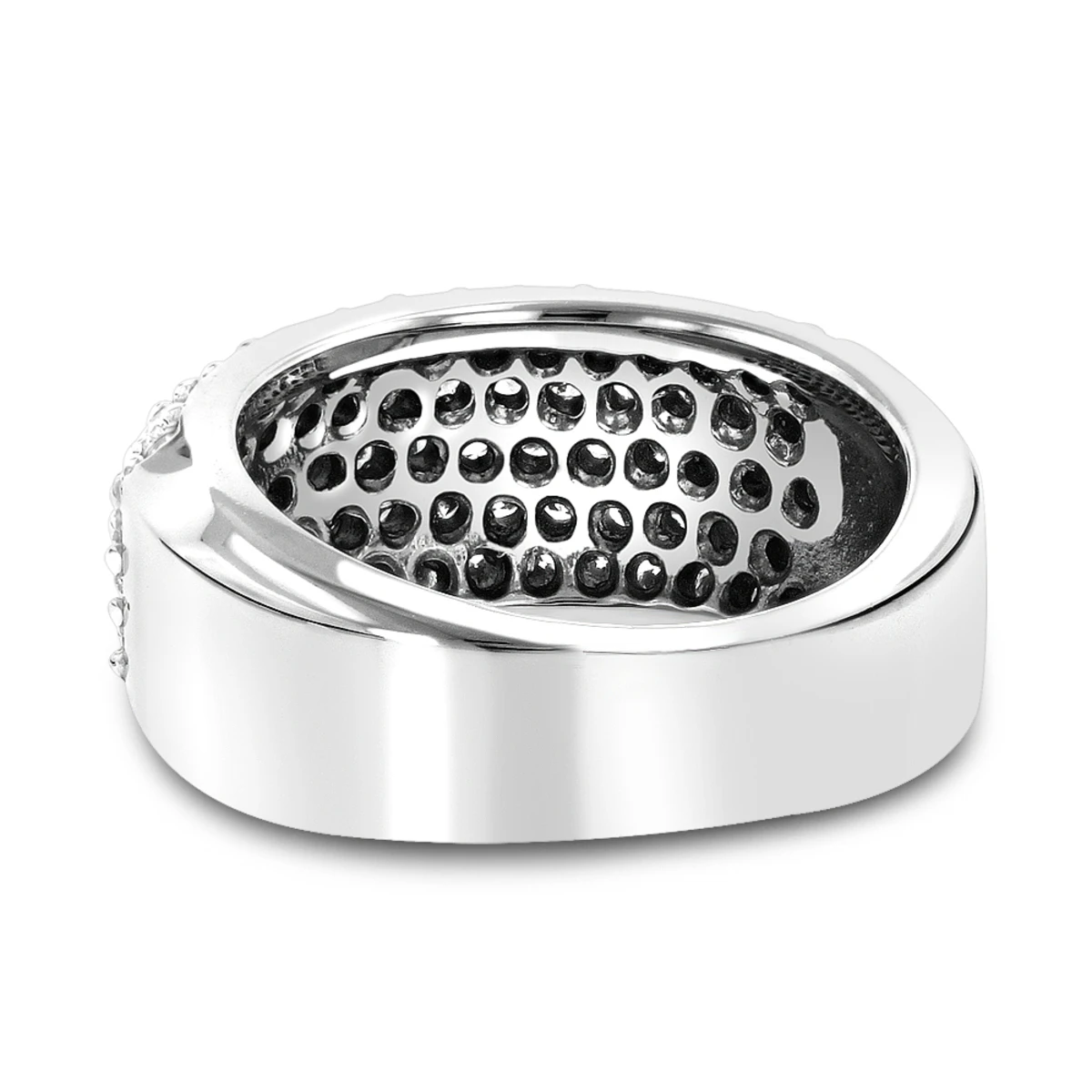 Diamond Wedding Bands 14K White Gold Pave Diamond Band 1.5ct 4 Diamond Wedding Bands 14K White Gold Pave Diamond Band 1.5ct - Image 4