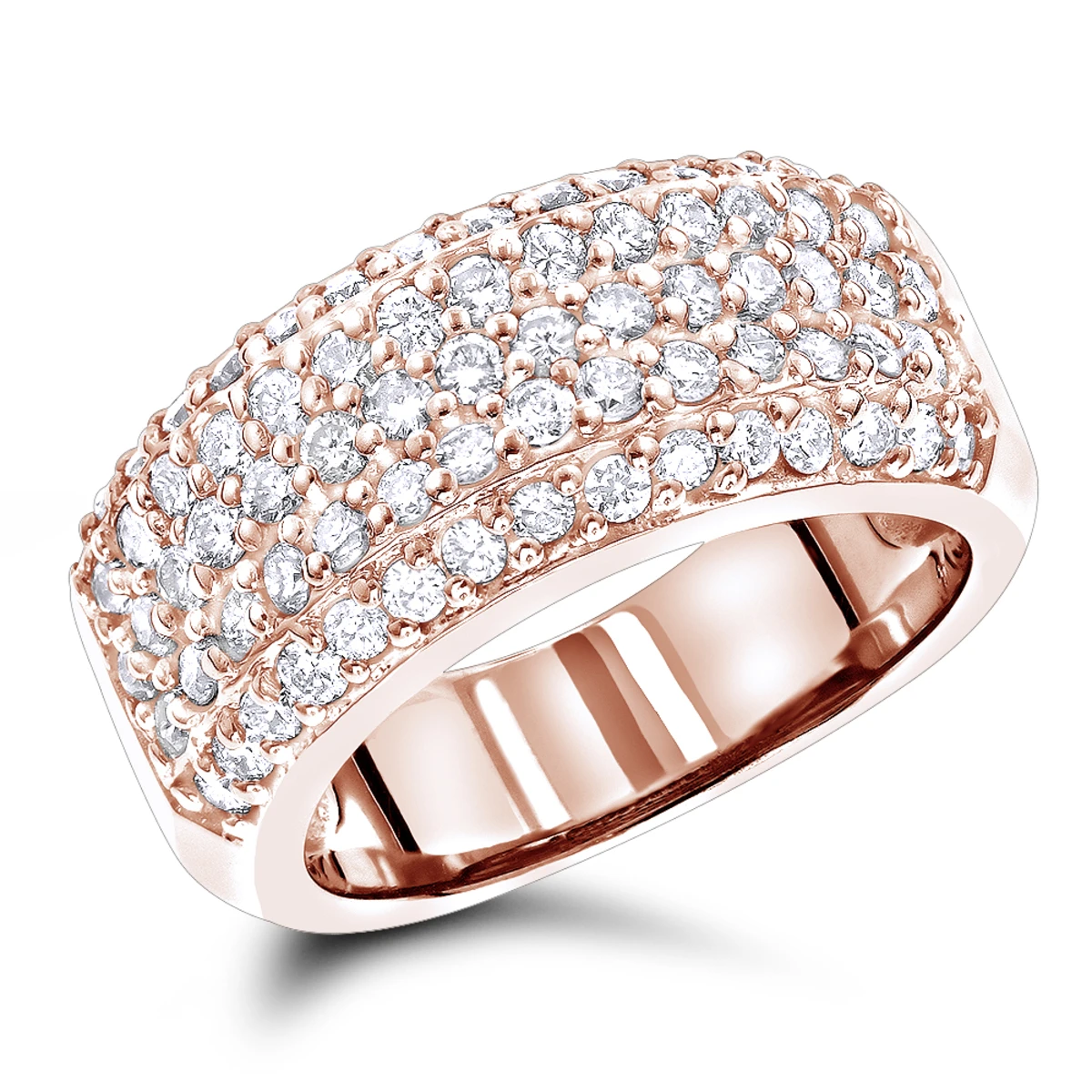 Diamond Wedding Bands 14K White Gold Pave Diamond Band 1.5ct 3 Diamond Wedding Bands 14K White Gold Pave Diamond Band 1.5ct - Image 3