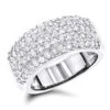 Diamond Wedding Bands 14K White Gold Pave Diamond Band 1.5ct