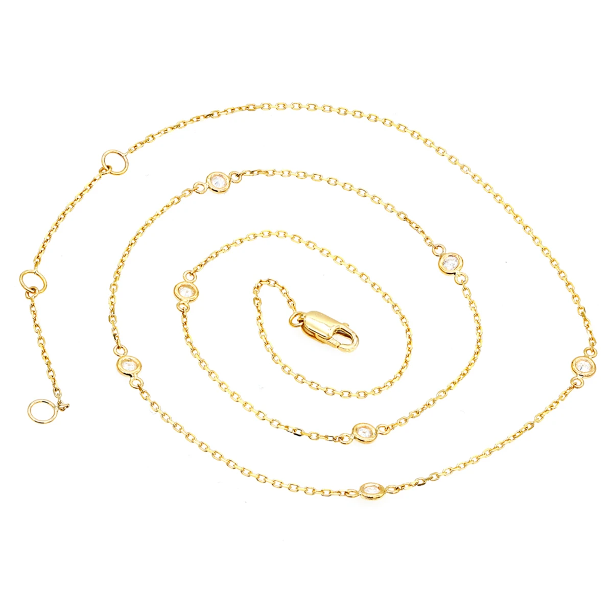 Diamonds By The Yard Ladies Necklace With Diamonds Solid 14K Yellow Gold 0.25ct 5 Diamonds By The Yard Ladies Necklace With Diamonds Solid 14K Yellow Gold 0.25ct - Image 5