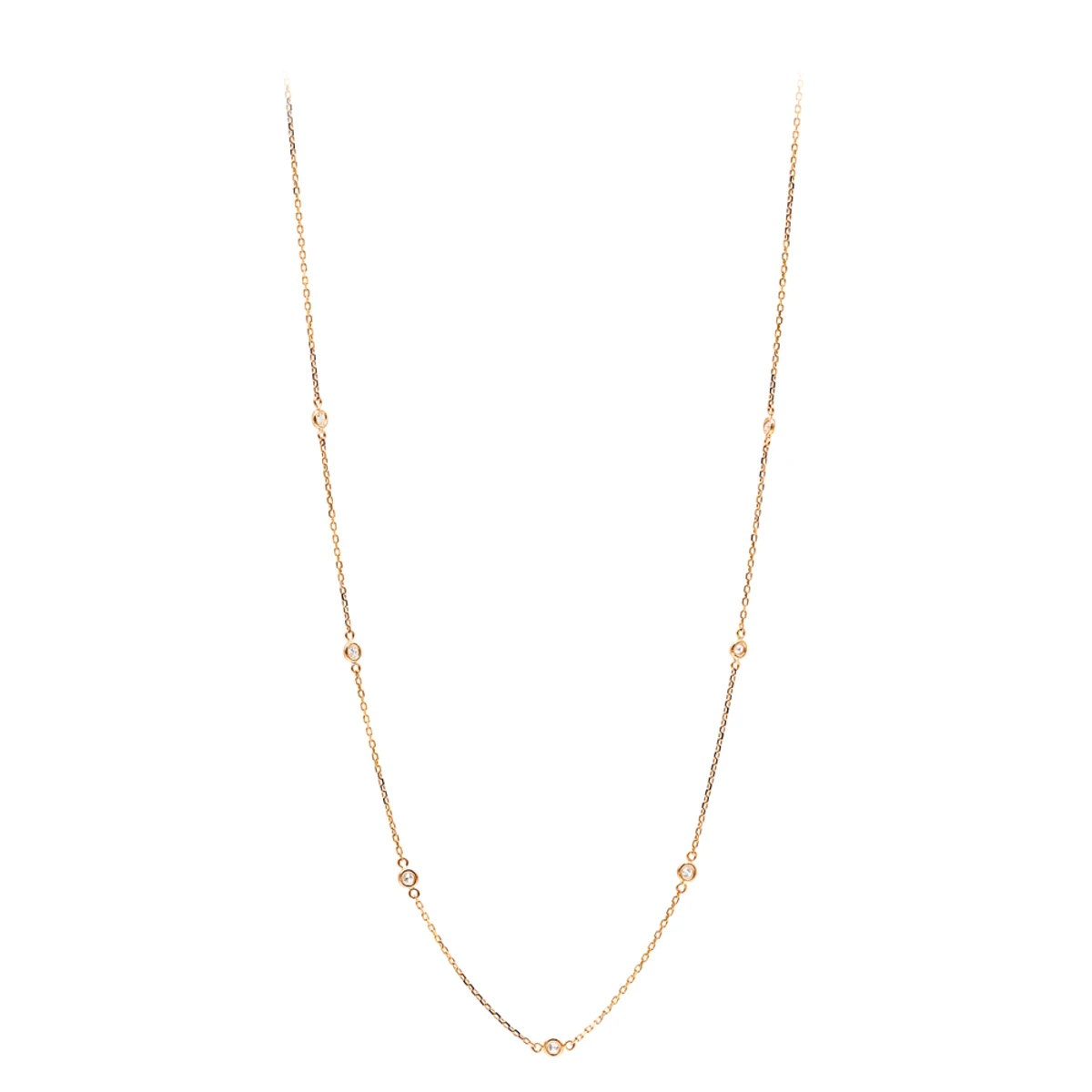 Diamonds By The Yard Ladies Necklace With Diamonds Solid 14K Yellow Gold 0.25ct 4 Diamonds By The Yard Ladies Necklace With Diamonds Solid 14K Yellow Gold 0.25ct - Image 4