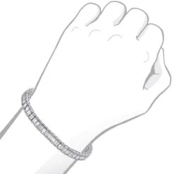 Emerald Cut Diamond Tennis Bracelet 16ct Platinum -Urban Jewels Shop emerald cut diamond tennis bracelet 16ct platinum p 44806bod 20211114
