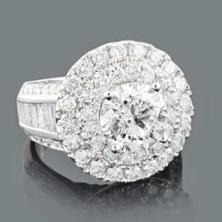 Custom Designed Dazzling Diamond Engagement Ring 14K White Gold 5.63ct