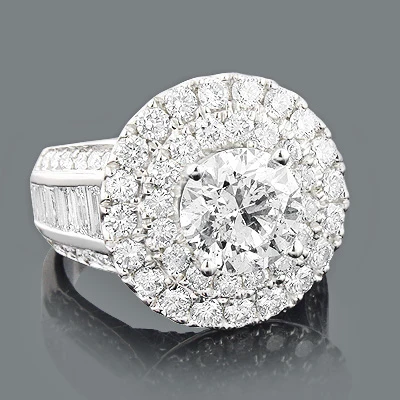 Custom Designed Dazzling Diamond Engagement Ring 14K White Gold 5.63ct 1 Custom Designed Dazzling Diamond Engagement Ring 14K White Gold 5.63ct