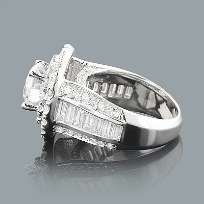 Custom Designed Dazzling Diamond Engagement Ring 14K White Gold 5.63ct 2 Custom Designed Dazzling Diamond Engagement Ring 14K White Gold 5.63ct - Image 2