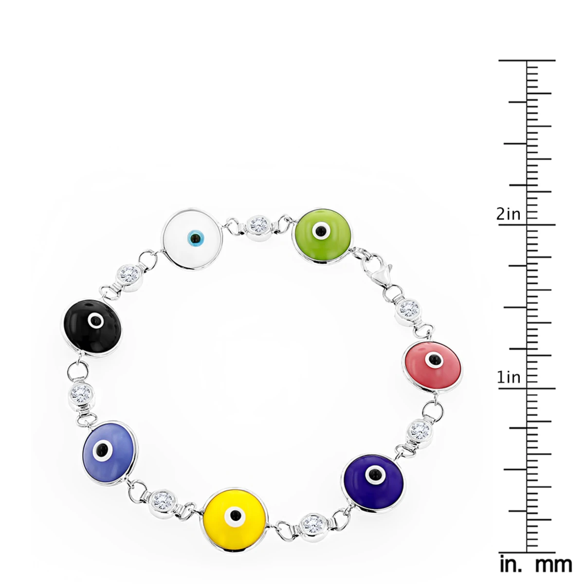 Evil Eyes 14K White Gold Diamond Evil Eye Bracelet Multicolor 0.70 5 Evil Eyes 14K White Gold Diamond Evil Eye Bracelet Multicolor 0.70 - Image 5