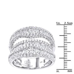 Exquisite 14K White Gold Diamond Cocktail Ring For Women By Luxurman 2.75ct -Urban Jewels Shop exquisite 14k gold diamond cocktail ring for women by luxurman 275ct rulerwh