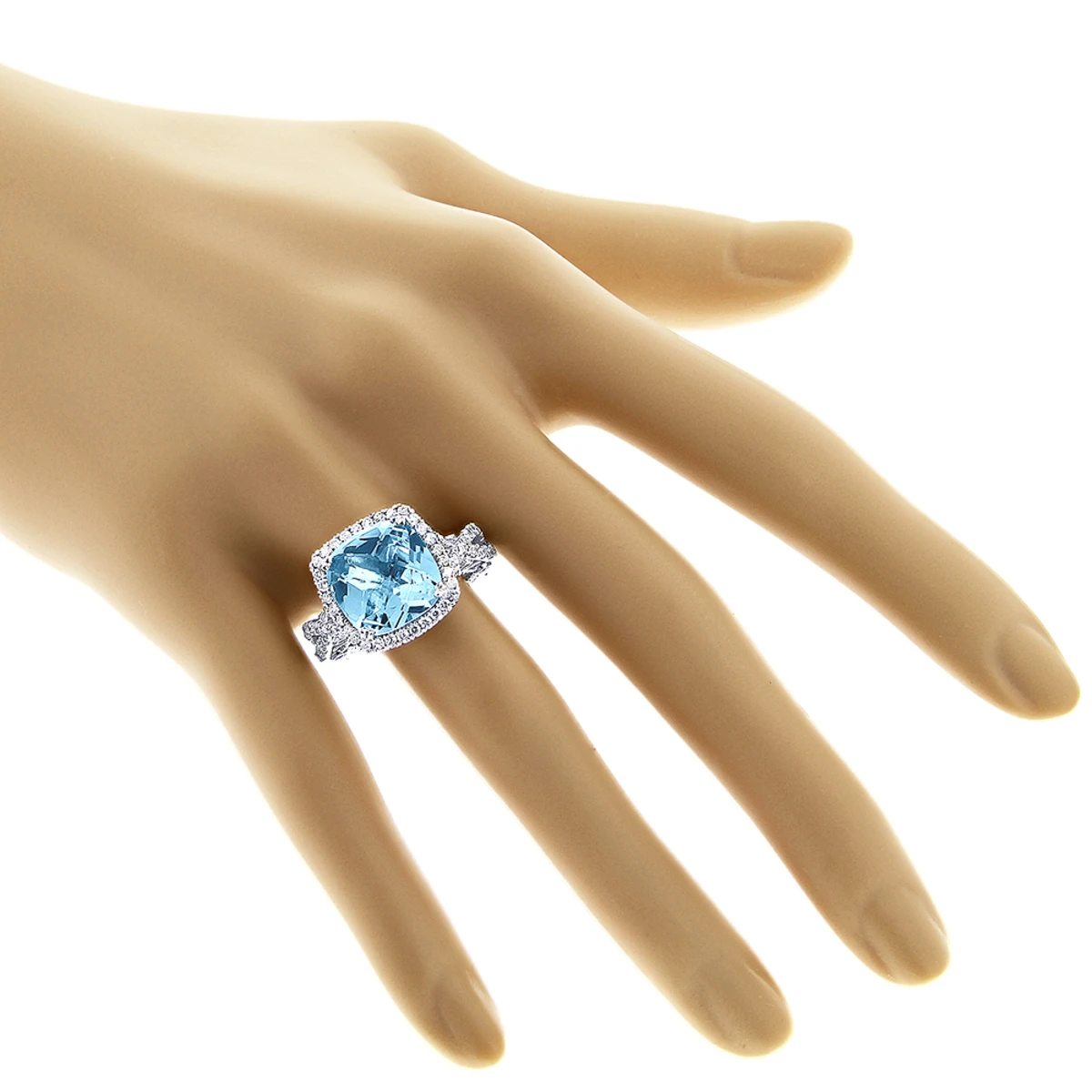Blue Topaz Diamond Cocktail Ring 11ct 3 Blue Topaz Diamond Cocktail Ring 11ct - Image 3